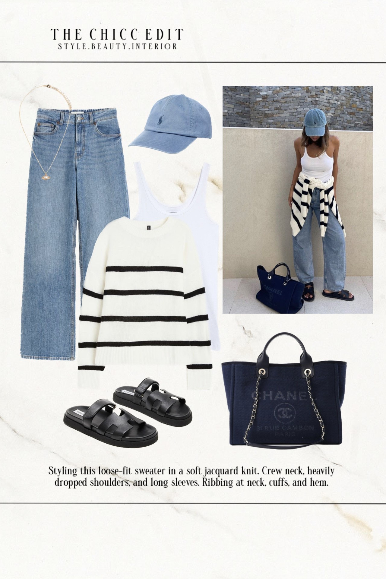Shop the look 🖤

#jeans #sweater #slides #tote #cap outfit tank top Chanel

#LTKootd #LTKgrwm