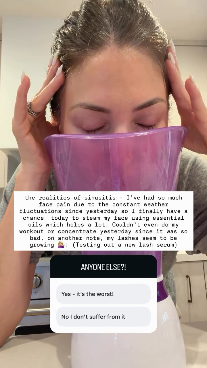 If you suffer from sinus pain, face steamer with essential oils helps a lot

#LTKdayinmylife #LTKselfcare #LTKmorningroutine