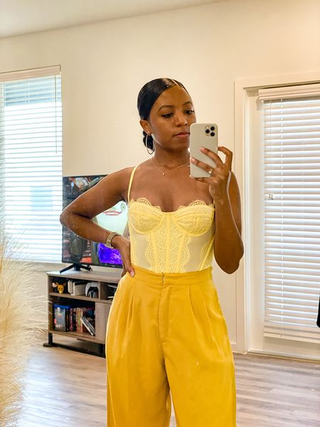 Yellow corset and yellow pants, spring ready!

#LTKFind #LTKworkwear