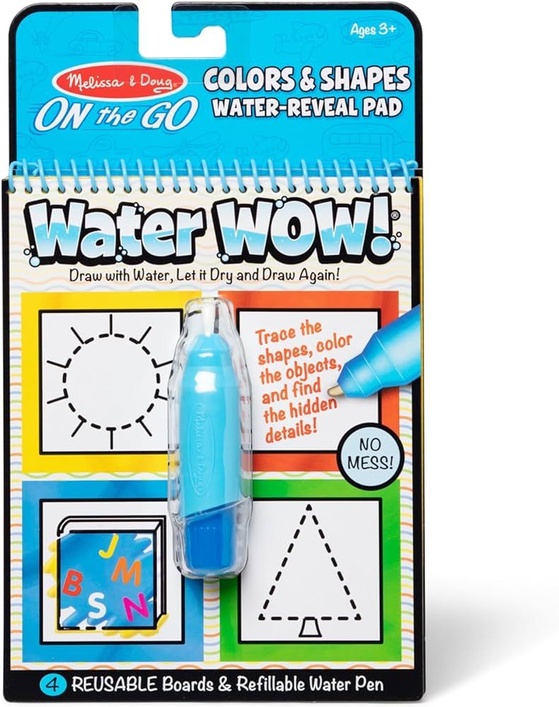 Melissa & Doug On the Go Water Wow! Reusable Water-Reveal Activity Pad - Colors, Shapes - Party F... | Amazon (US)