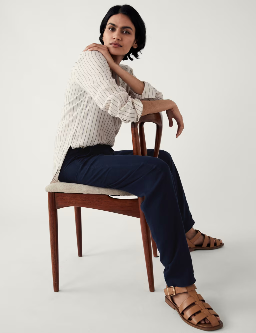 Linen Rich Tapered Trousers | Marks & Spencer (UK)