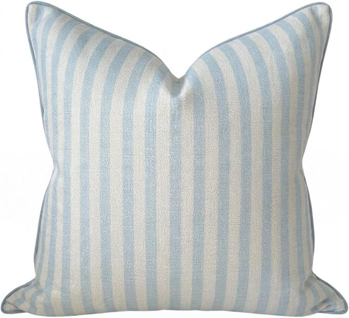 Throw Pillow for Home Harvey Striped Style Pillow Cover Coastal Grandmillennial Pillow Cover 20" ... | Amazon (US)