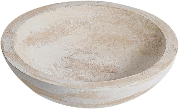 Hand Carved Wooden Decorative Bowl for Home Entryway Decor, Wood Centerpiece Bowl for Coffee Tabl... | Amazon (US)