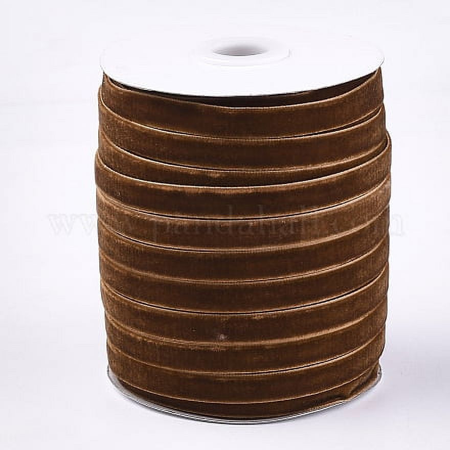 Single Face Velvet Ribbon Saddle Brown 3/8 inch about 50yards | Walmart (US)