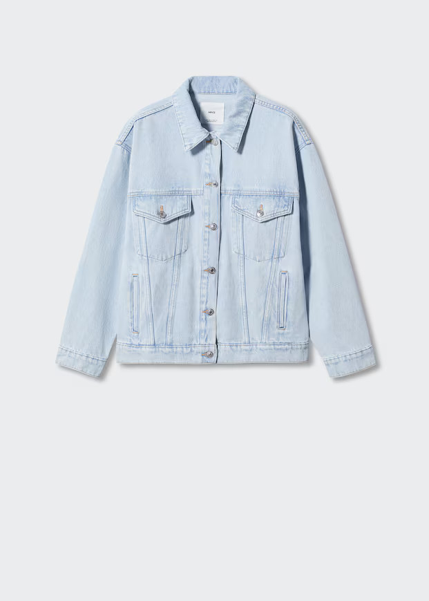 Denim oversized jacket -  Women | Mango United Kingdom | MANGO (UK)