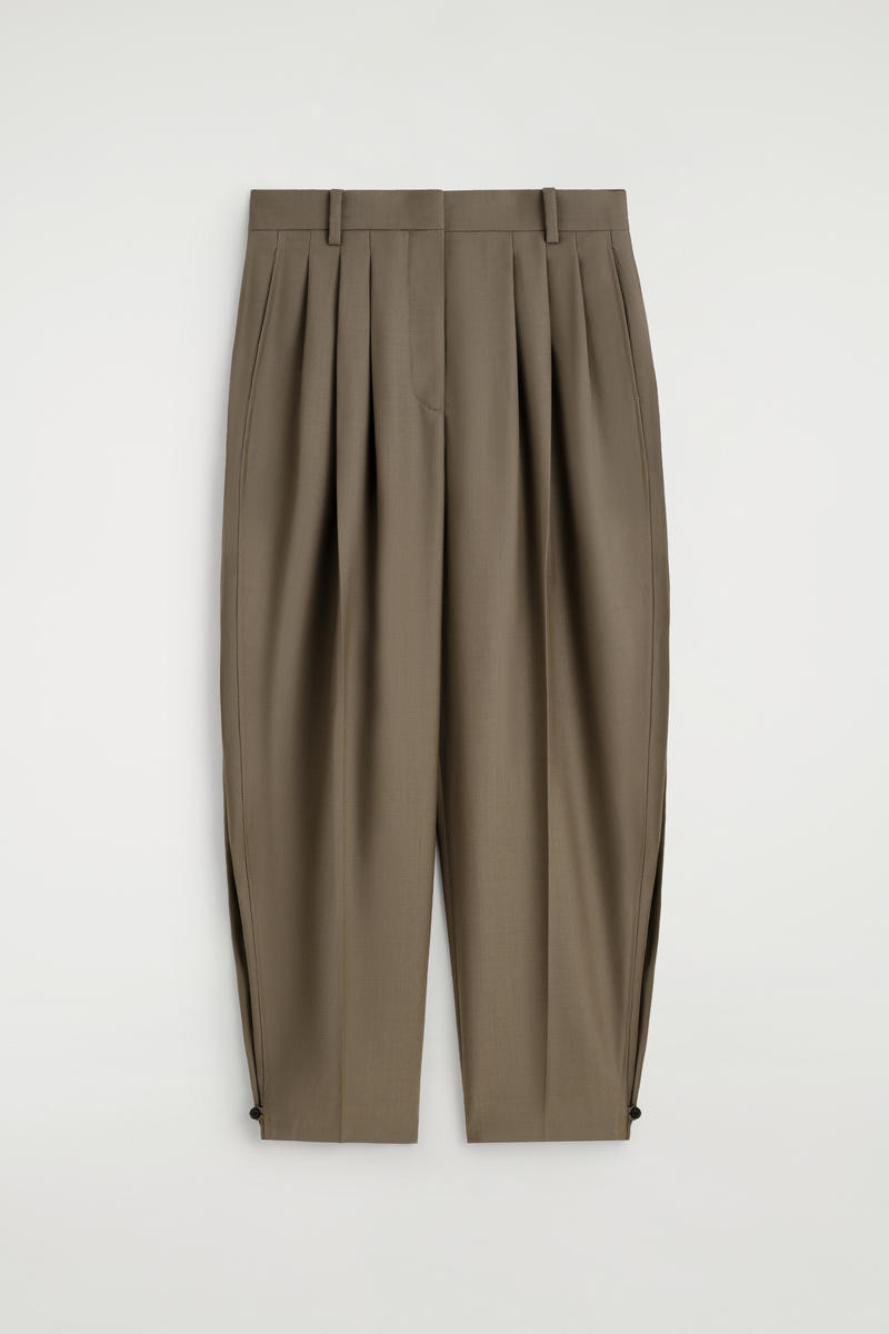 Pleated Barrel-Leg Wool Pants | COS (US)