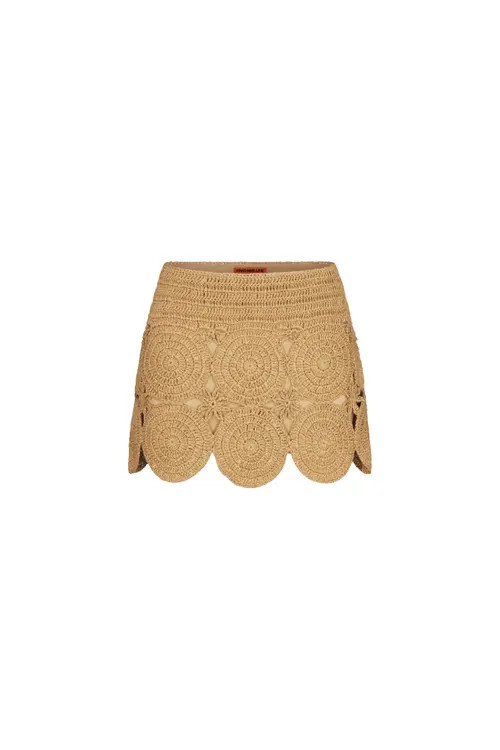 SIMONMILLER Crochet Beep Beep Mini Skirt in Natural at Nordstrom, Size Small | Nordstrom