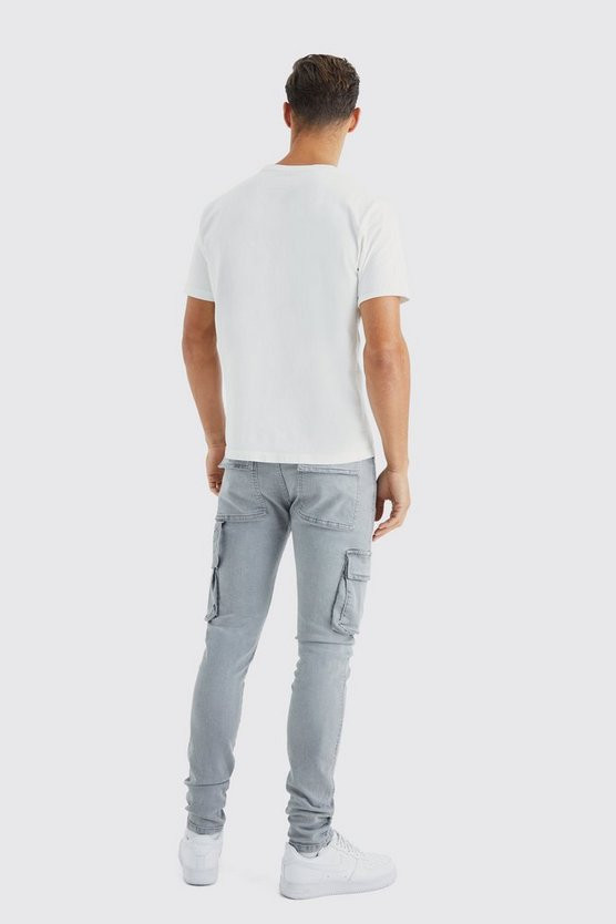 Tall Skinny Stretch Carpenter Cargo Jean | boohooMAN (US & Canada)