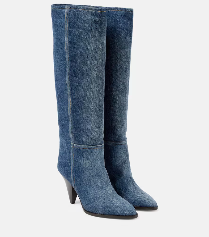 Isabel Marant Ririo denim knee-high boots | Mytheresa (UK)