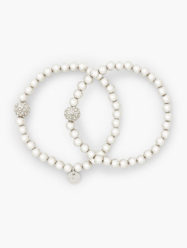 Classic Silver-Tone Stretch Bracelet Set | Talbots
