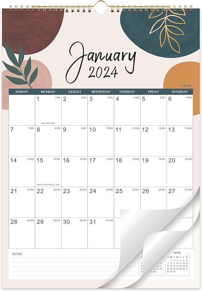 2024 Wall Calendar - Jan. 2024 - Dec. 2024, Wall/Desk Calendar 2024 with 12 Months, 17" x 12", Tw... | Amazon (US)