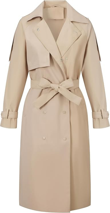 Bellivera Women's Trench Coat Long Loose Jacket Spring Fall Overcoat with Belt | Amazon (US)