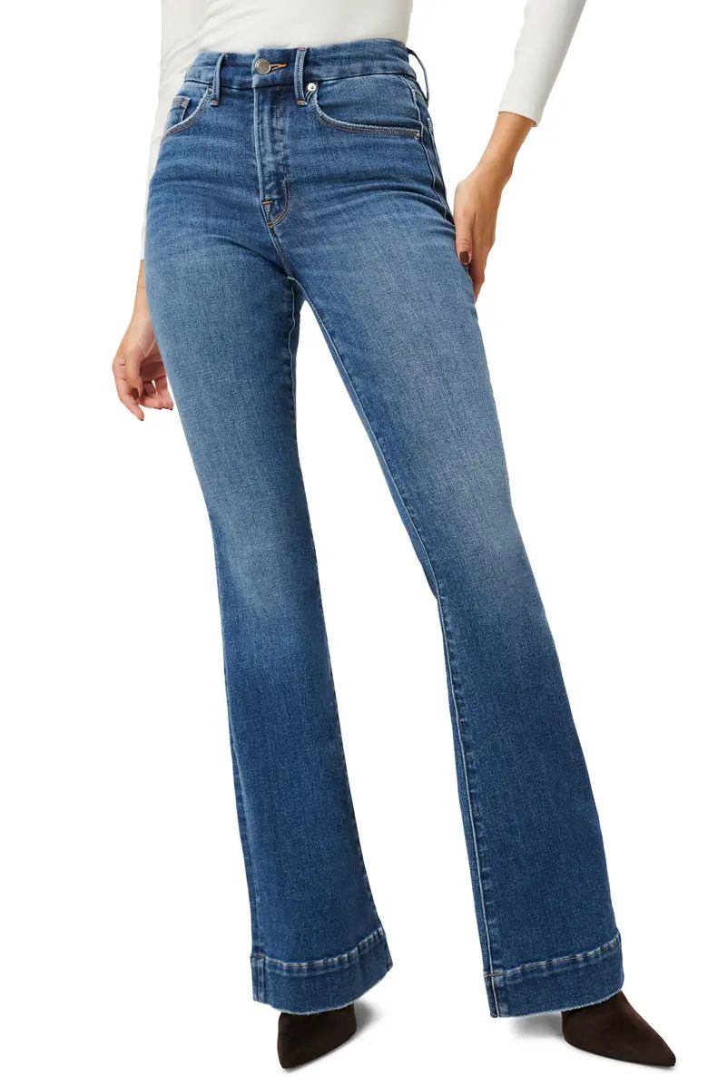 Good American Good Legs High Waist V-Back Flare Jeans | Nordstrom | Nordstrom