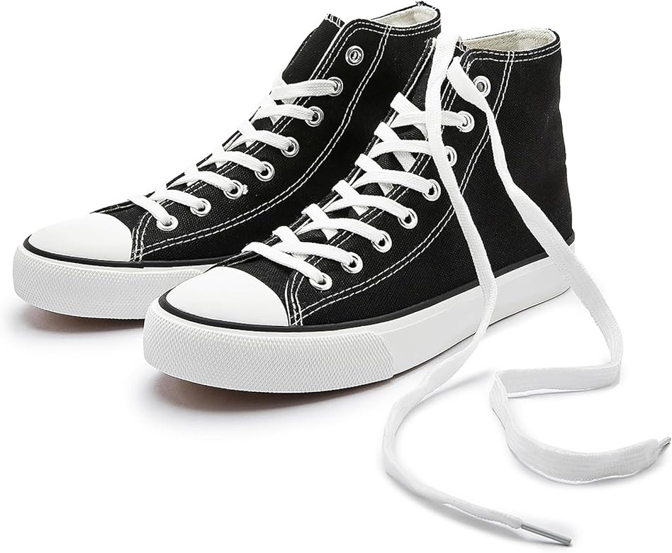 hash bubbie Unisex Fashion High top Sneakers Womens Classic High Tops Canvas Shoes Casual Tennis ... | Amazon (US)