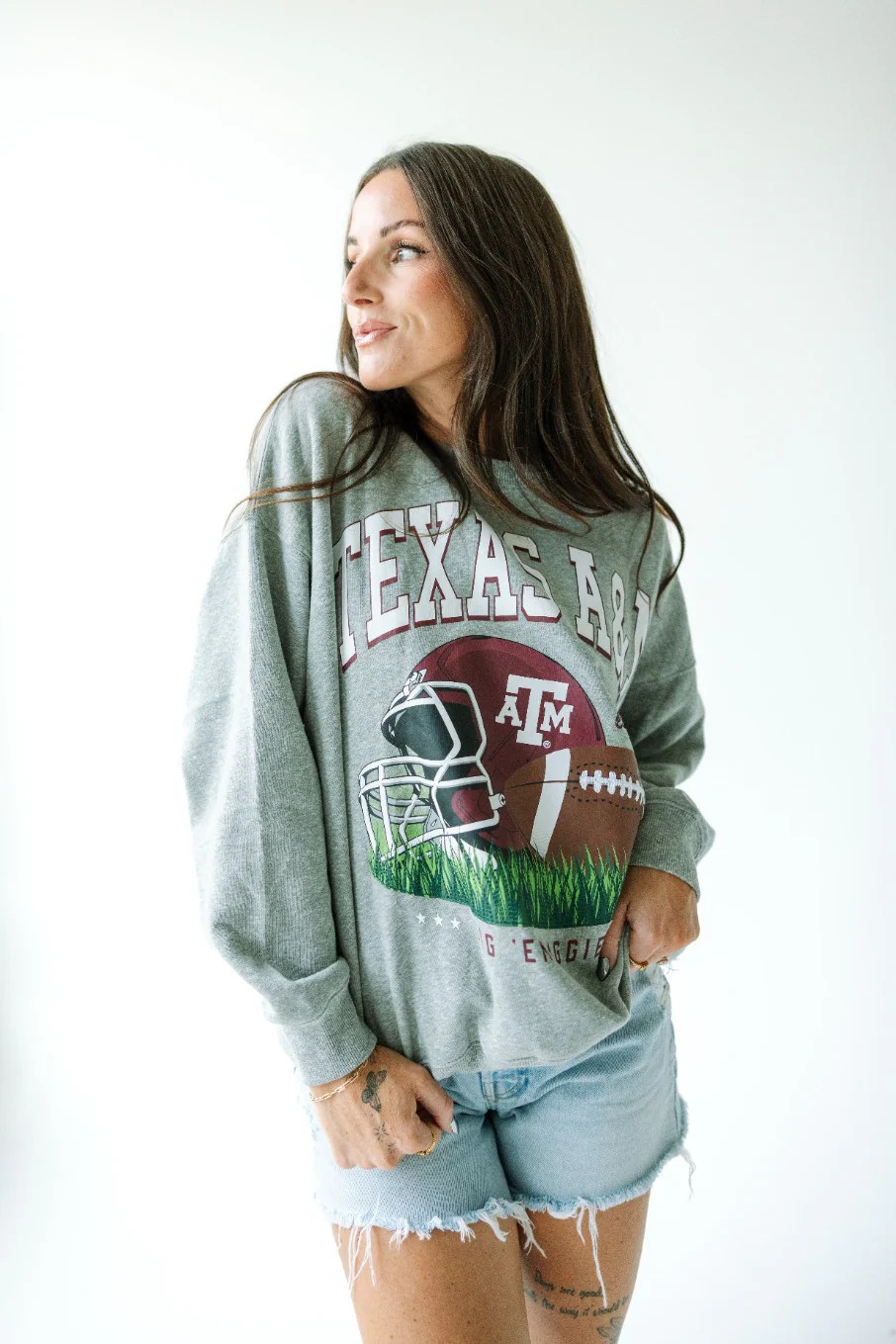 Texas A&M Malone Multimedia OS Fleece Crew | Gameday Social