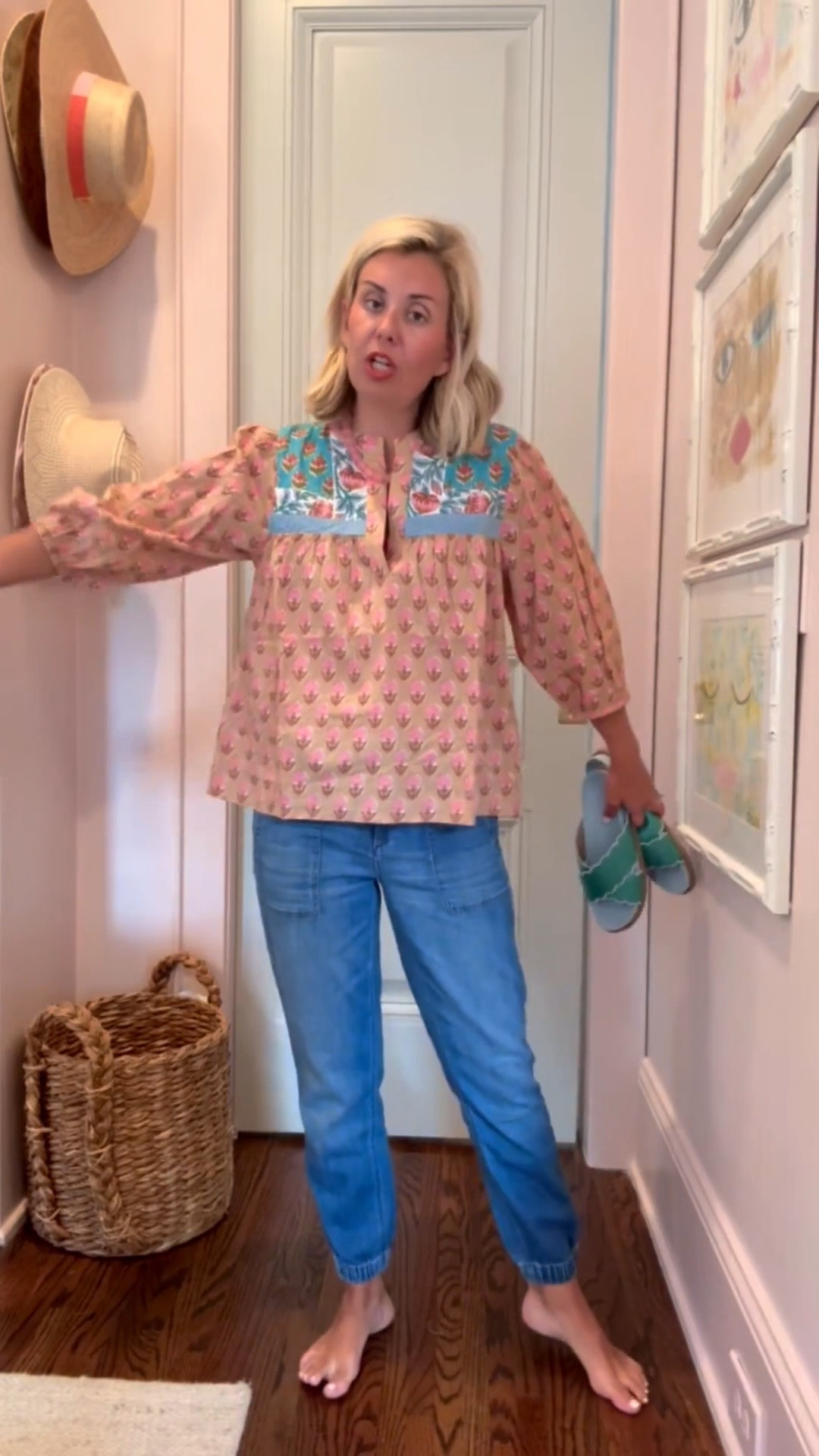40% off everything at Social Threads w/ code FINALSALE until 8 PM Eastern tonight!
￼
Our favorite jogger jean just restocked!! Paired it with this new top that I’m obsessed with!
Top - small
Jeans - 2 in 1968 wash 
Green sandals -8 tts 
Gucci - 38.5 (1/2 size up) 

Codes- 
Social Threads - MIXMATCH20 Allie + Bess - Catherine20

#LTKdayinmylife #LTKOver40 #LTKSeasonal
