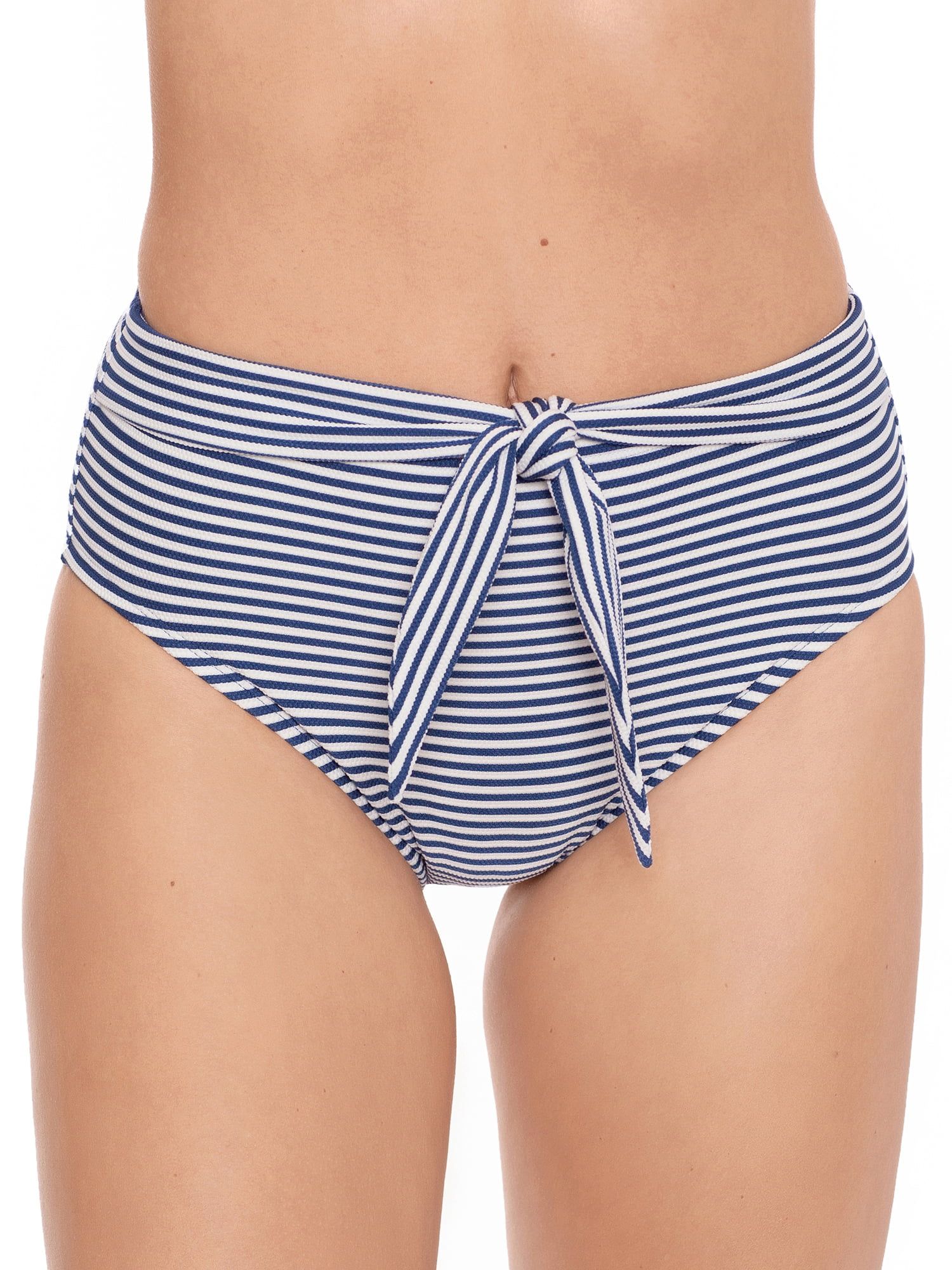 Time and Tru Women's Storm Blue Stripe Swimsuit Bikini Bottom | Walmart (US)