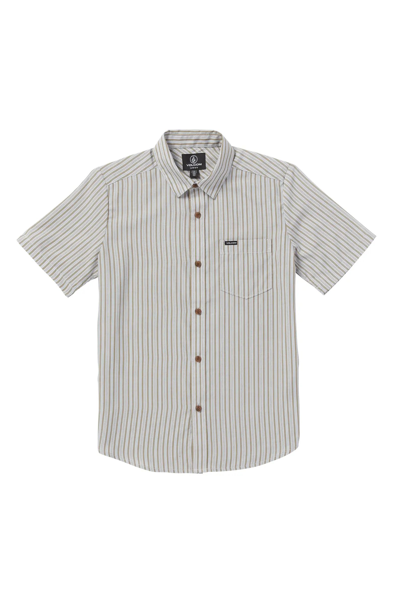 Kids' Barstone Stripe Short Sleeve Button-Up Shirt | Nordstrom