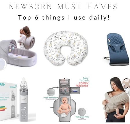 Top 6 most used newborn items to buy! I use these items every day with my little one.

• Lulyboo bassinet - love the portable convenience of this around the house or outdoors
• Growny nasal aspirator - great suctioning, I’ve tried 4 others & this is my favorite!
• Konny baby wrap carrier - instantly soothes baby, great for newborn up to 44 lbs
• Baby bjourn bouncer - great for wake windows
• Boppy pillow - great for nursing, wake windows & tummy time 
• Portable changing pad 

All linked below💙

#LTKbaby #LTKCyberweek #LTKbump