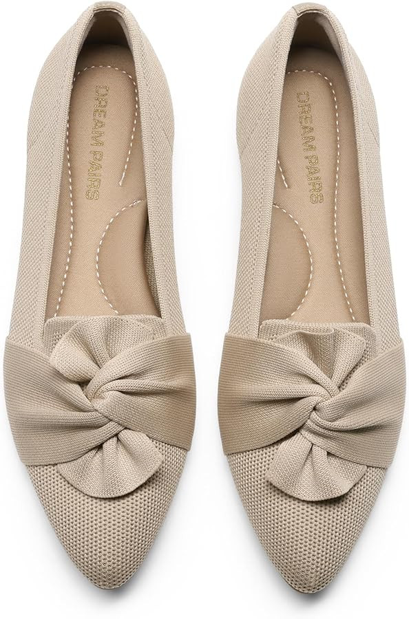 DREAM PAIRS Flats for Women Pointed Toe Foldable Knit Ballet Flats Comfortable Slip-On Dress Shoe... | Amazon (US)