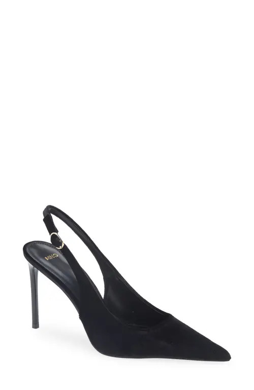 MANGO Slingback Pointed Toe Pump in Black at Nordstrom, Size 9Us | Nordstrom