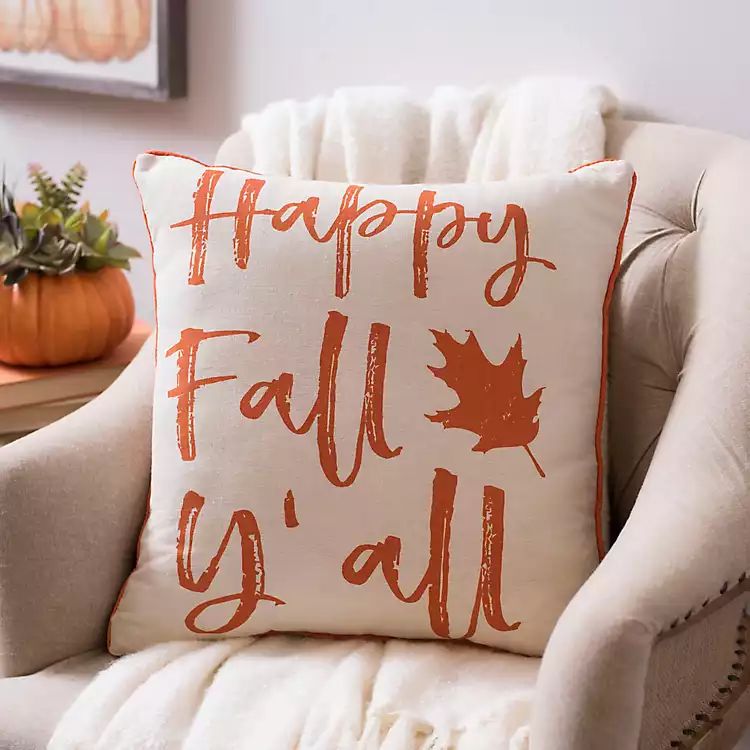 Happy Fall Y'all Leaf Pillow | Kirkland's Home