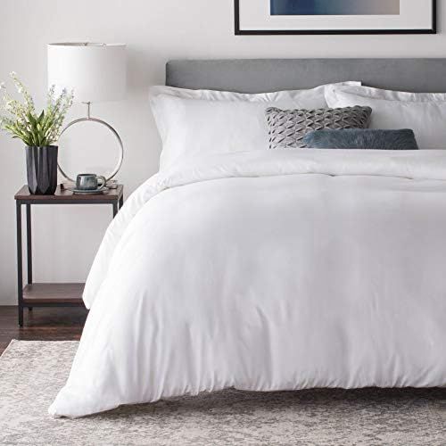MALOUF 100% Rayon from Bamboo Set-Best Fitting Duvet Cover-8 Corner and Side Loops-Queen-White | Amazon (US)