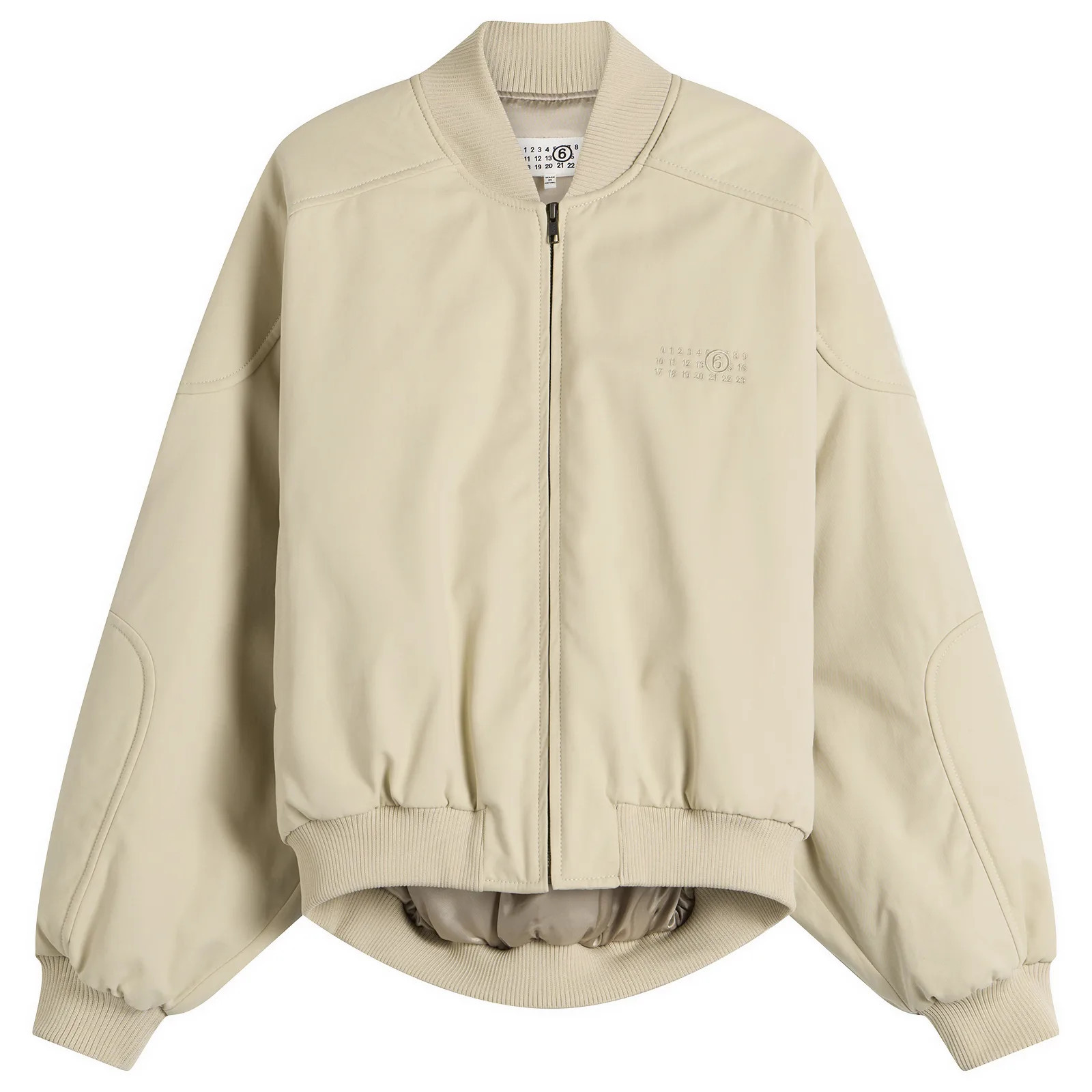 MM6 Maison Margiela Women's Logo Bomber Jacket in Ecru, Size 42 | END. Clothing | END. Clothing
