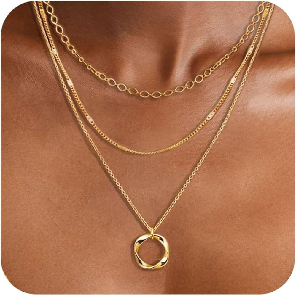 Layered Necklaces for Women, 14k Gold Plated/Sterling Silver Stackable Choker Necklaces for Women... | Amazon (US)