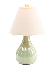22in Ceramic Table Lamp With Scalloped Shade | Bedroom | Marshalls | Marshalls