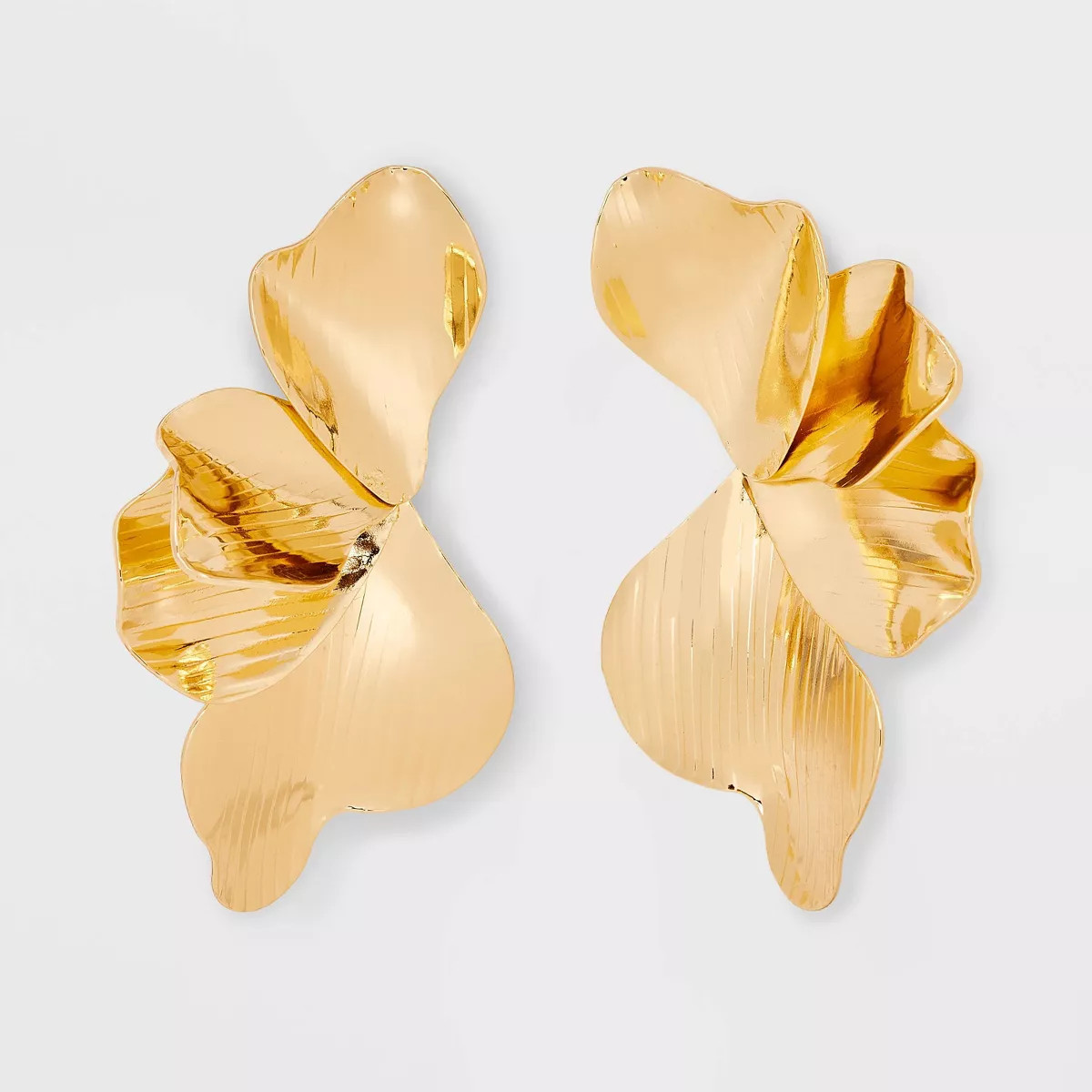 Petals Drop Earrings - A New Day™ Gold: Hypoallergenic Steel, Floral Theme, Post Closure, 2.5" ... | Target