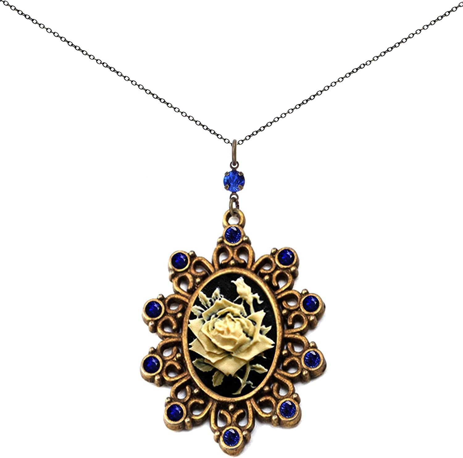 Yspace Lucky Clover Cameo Necklace Best Friend Heart Charms Jewelry 2 Chain Deluxe Gift | Amazon (US)