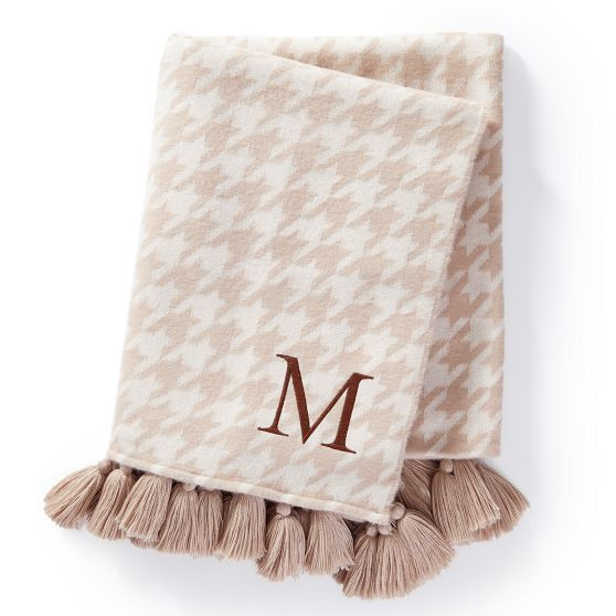 Italian Houndstooth Tassel Throw Blanket | Mark and Graham | Mark and Graham