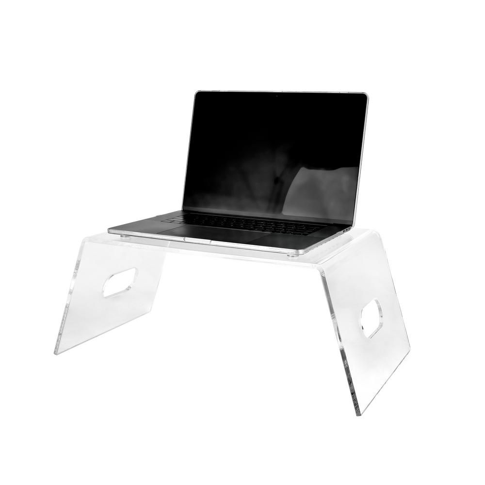 AdirHome 21.5 in. Clear Acrylic Laptop and Monitor Stand | The Home Depot