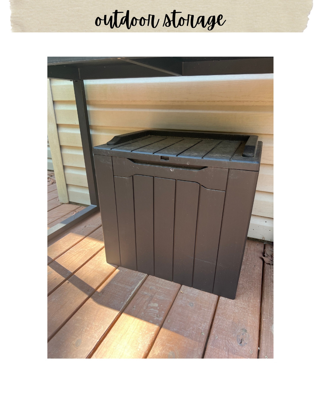 Best outdoor storage - this is perfect for small items on the porch to tuck away

#LTKHome #LTKFindsUnder50