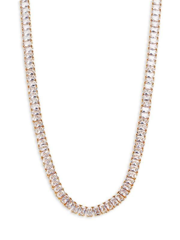 ​14K Yellow Goldplated & Cubic Zirconia Tennis Necklace | Saks Fifth Avenue OFF 5TH (Pmt risk)