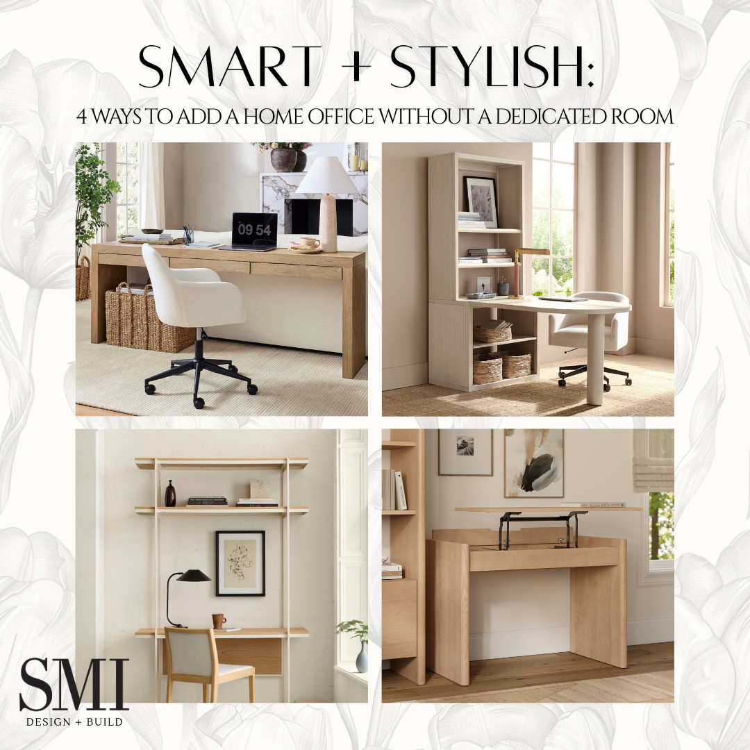 Working from home but short on space?

✨ You don’t need a dedicated office to make it happen! We’re sharing 4 smart + stylish solutions for carving out a workspace that blends seamlessly with your home. From tucked-away nooks to multifunctional furniture, these ideas prove you can stay organized and inspired—without sacrificing style. 🖤

Whether you’re answering emails, running your business, or just need a cozy corner for focus, these setups are proof that even the smallest spaces can work harder for you. Which one would you try?

#HomeOfficeGoals #SmartDesign #SmallSpaceSolutions #DesignWithIntention #WorkFromHomeStyle #SpaceSavingDesign #ElevatingHome #ShelbyMaeInteriors #DesignTips #HomeWithHeart 

 #LTKHome #LTKStyleTip