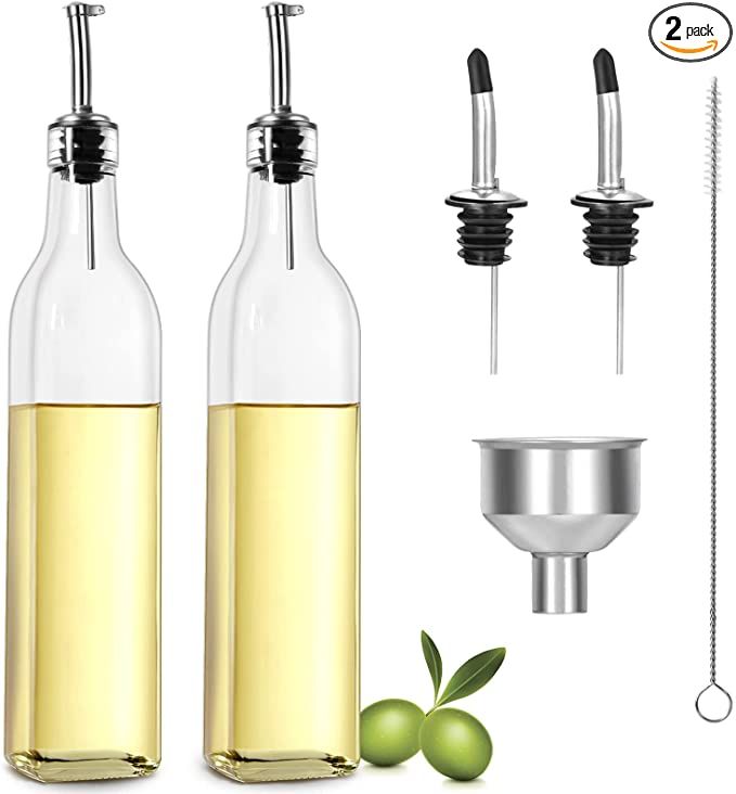 Gusnilo 17 oz Olive Oil Dispenser Bottles Set Olive Oil Bottle,500 ML Oil and Vinegar Cruet Bottl... | Amazon (US)