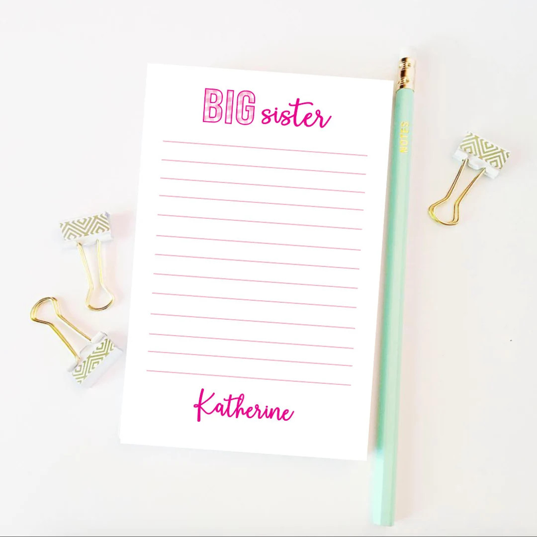 Big sister gift idea, Big sister notepad, Big sister stationery, Kids notepad, Personalized notep... | Etsy (US)