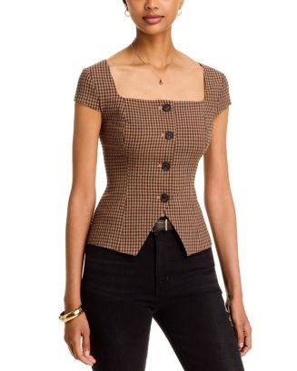 Diana Textured Square Neck Top | Bloomingdale's (US)