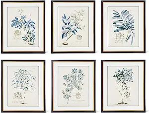 K&K Interiors 16257A Assorted Design 23.75 Inch Blue Arbor Prints In Black W/Gold Frame (6 Styles... | Amazon (US)
