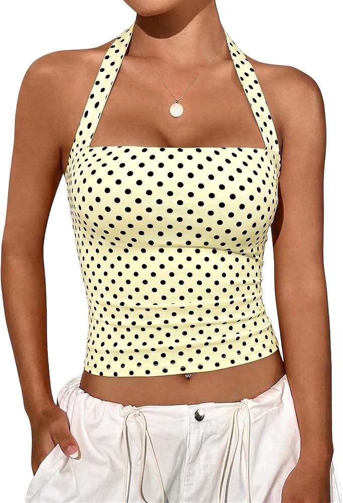 Backless Tube Halter Top: Stand out from the basics with Coccko's timeless print that brings a pl... | Amazon (US)
