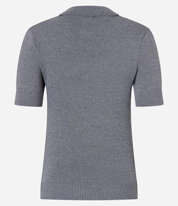Blusa em Tricô com Mangas Curtas Zíper na Gola Cinza | Renner (BR)