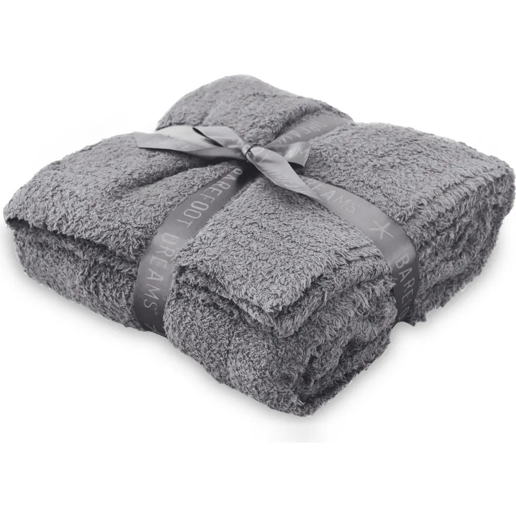 Barefoot Dreams CozyChic throw blanket in dove gray