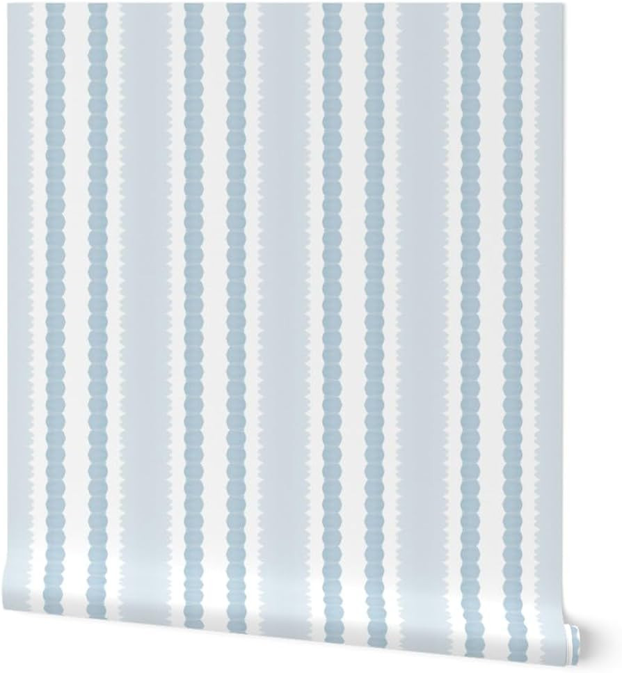 Peel & Stick Wallpaper Swatch - Blue Stripe Coastal Pale Light Simple Classic Modern Preppy Nauti... | Amazon (US)