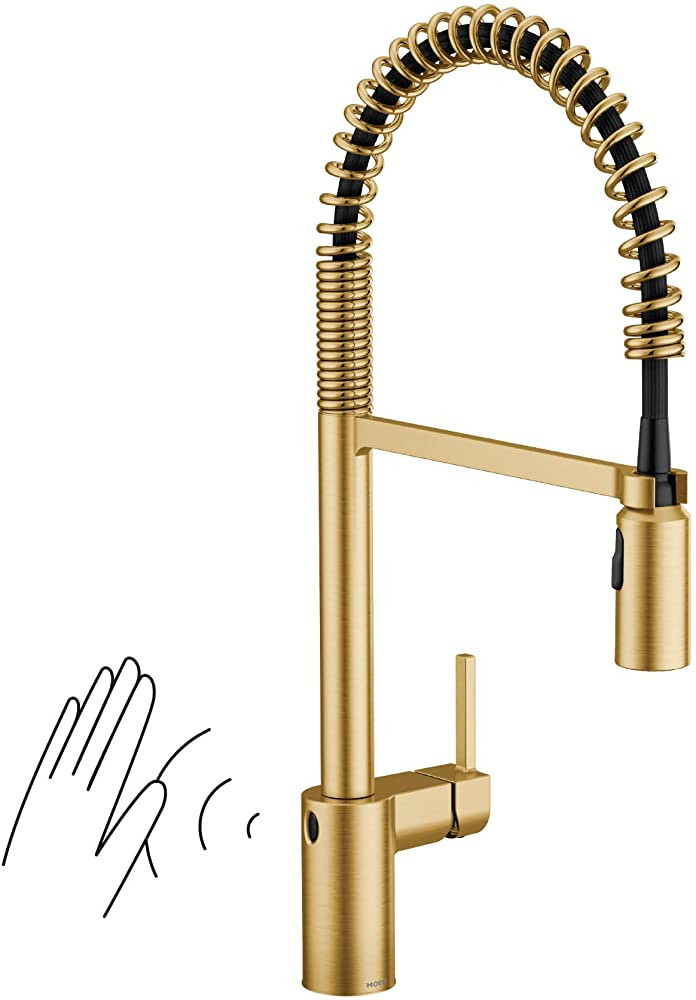 Moen 5923EWBG Align Motionsense Wave Sensor Touchless One Handle Pre-Rinse Spring Kitchen Faucet,... | Amazon (US)