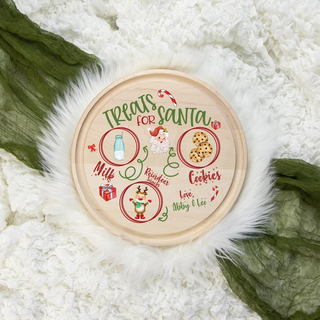 Wooden Santa Milk and Cookie Tray, Personalized Santa Cookie Tray, Christmas Eve Treat Tray, Sant... | Etsy (US)