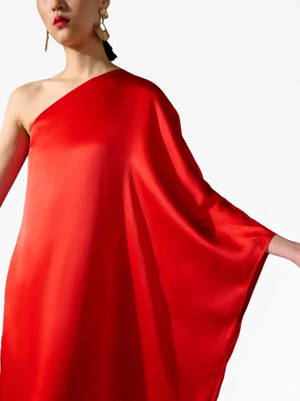 one-shoulder satin-finish dress | Farfetch Global