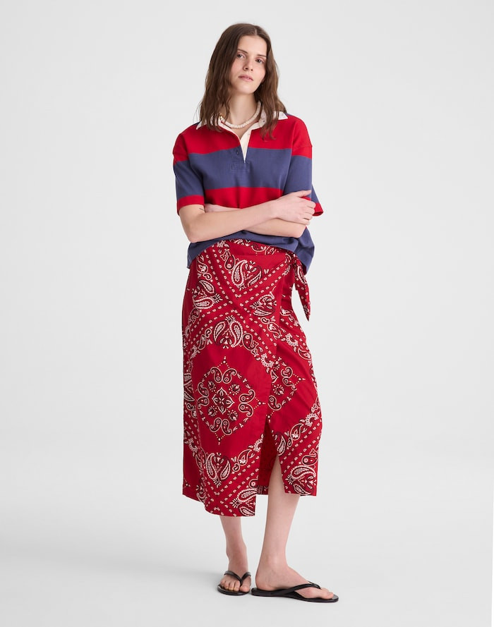 Midi Wrap Skirt in Poplin | Madewell