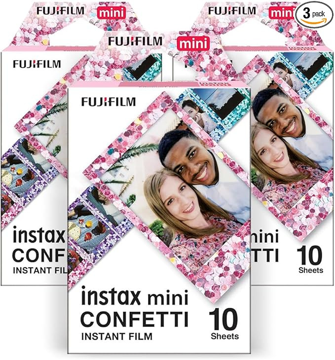 Fujifilm Instax Confetti Mini Film (10 Exposures, 3-Pack) Vibrant Colorful Instant Photos, Compat... | Amazon (US)